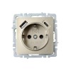 Розетка BRITE РЮш11-1-БрШ 16А с USB A+C 18Вт с заземл. защ. шторки механизм шампань IEK BR-R14-16-U2
