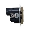Розетка BRITE РЮш11-1-БрШ 16А с USB A+C 18Вт с заземл. защ. шторки механизм шампань IEK BR-R14-16-U2