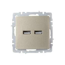 Розетка BRITE USB A+A 3.1А РЮ10-1-БрШ механизм шампань IEK BR-U21-D31-K37