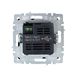 Розетка BRITE USB A+C 18Вт РЮ11-1-БрШ механизм шампань IEK BR-U22-018-K37