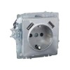 Розетка BRITE РЮш10-1-БрА 16А с USB A+A 2.1А с заземл. защ. шторки механизм алюм. IEK BR-R14-16-U21-