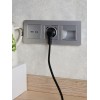 Розетка BRITE РЮш10-1-БрА 16А с USB A+A 2.1А с заземл. защ. шторки механизм алюм. IEK BR-R14-16-U21-