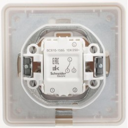 Переключатель проходной 1-кл. СП W59 10А IP20 10AX в сборе сл. кость SE VS610-156-28