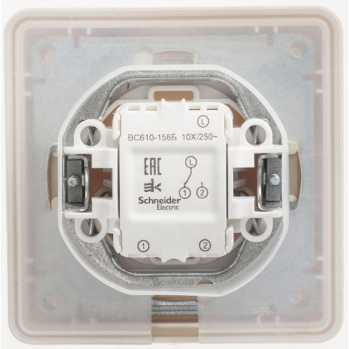 Переключатель проходной 1-кл. СП W59 10А IP20 10AX в сборе сл. кость SE VS610-156-28