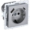 Розетка BRITE РЮш11-1-БрА 16А с USB A+C 18Вт с заземл. защ. шторки механизм алюм. IEK BR-R14-16-U22-