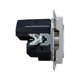 Розетка BRITE РЮш11-1-БрА 16А с USB A+C 18Вт с заземл. защ. шторки механизм алюм. IEK BR-R14-16-U22-