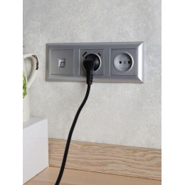 Розетка BRITE РЮш11-1-БрА 16А с USB A+C 18Вт с заземл. защ. шторки механизм алюм. IEK BR-R14-16-U22-