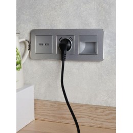 Розетка BRITE USB A+A 3.1А РЮ10-1-БрА механизм алюм. IEK BR-U21-D31-K47