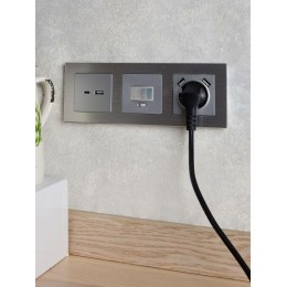 Розетка BRITE USB A+C 18Вт РЮ11-1-БрА механизм алюм. IEK BR-U22-018-K47