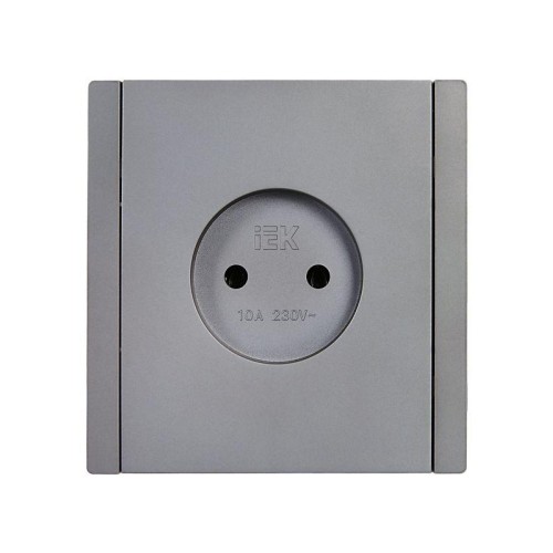 Розетка 1-м СП FORTE&PIANO FP518 10А без заземл. без защ. шторок винт. крепл. сталь IEK FP-R10-10-K4