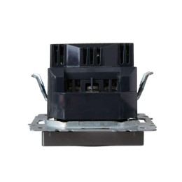 Розетка BRITE РЮш10-1-БрС 16А с USB A+A 2.1А с заземл. защ. шторки механизм сталь IEK BR-R14-16-U21-