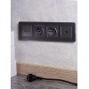 Розетка BRITE РЮш10-1-БрС 16А с USB A+A 2.1А с заземл. защ. шторки механизм сталь IEK BR-R14-16-U21-