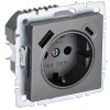 Розетка BRITE РЮш11-1-БрС 16А с USB A+C 18Вт с заземл. защ. шторки механизм сталь IEK BR-R14-16-U22-