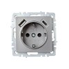 Розетка BRITE РЮш11-1-БрС 16А с USB A+C 18Вт с заземл. защ. шторки механизм сталь IEK BR-R14-16-U22-
