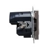 Розетка BRITE РЮш11-1-БрС 16А с USB A+C 18Вт с заземл. защ. шторки механизм сталь IEK BR-R14-16-U22-