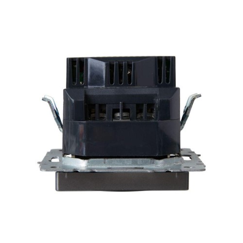 Розетка BRITE РЮш11-1-БрС 16А с USB A+C 18Вт с заземл. защ. шторки механизм сталь IEK BR-R14-16-U22-