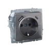 Розетка BRITE РЮш11-1-БрС 16А с USB A+C 18Вт с заземл. защ. шторки механизм сталь IEK BR-R14-16-U22-