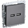 Розетка BRITE USB A+A 3.1А РЮ10-1-БрС механизм сталь IEK BR-U21-D31-K46