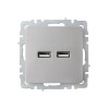 Розетка BRITE USB A+A 3.1А РЮ10-1-БрС механизм сталь IEK BR-U21-D31-K46