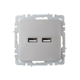 Розетка BRITE USB A+A 3.1А РЮ10-1-БрС механизм сталь IEK BR-U21-D31-K46