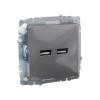 Розетка BRITE USB A+A 3.1А РЮ10-1-БрС механизм сталь IEK BR-U21-D31-K46