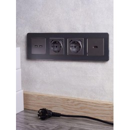 Розетка BRITE USB A+A 3.1А РЮ10-1-БрС механизм сталь IEK BR-U21-D31-K46