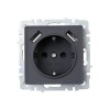 Розетка BRITE РЮш10-1-БрГ 16А с USB A+A 2.1А с заземл. защ. шторки механизм графит IEK BR-R14-16-U21