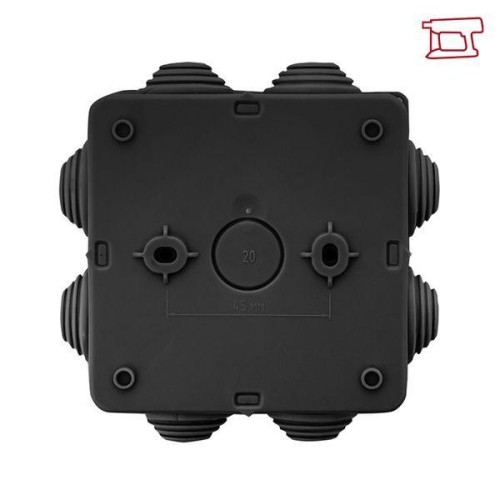 Коробка распаячная КМР-030-031 с крышкой наружная 85х85х40 8 мембранных вводов IP55 черн. EKF plc-km