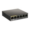 Коммутатор неуправляемый DSS-100E-6P/A1A с 6 портами 10/100Base-TX (4 порта PoE 802.3af/at PoE-55Вт