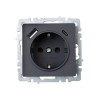 Розетка BRITE РЮш11-1-БрГ 16А с USB A+C 18Вт с заземл. защ. шторки механизм графит IEK BR-R14-16-U22