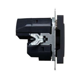 Розетка BRITE РЮш11-1-БрГ 16А с USB A+C 18Вт с заземл. защ. шторки механизм графит IEK BR-R14-16-U22