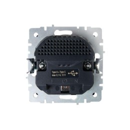 Розетка BRITE РЮш11-1-БрГ 16А с USB A+C 18Вт с заземл. защ. шторки механизм графит IEK BR-R14-16-U22