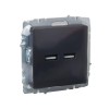 Розетка BRITE USB A+A 3.1А РЮ10-1-БрГ механизм графит IEK BR-U21-D31-K53