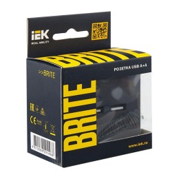 Розетка BRITE USB A+A 3.1А РЮ10-1-БрГ механизм графит IEK BR-U21-D31-K53