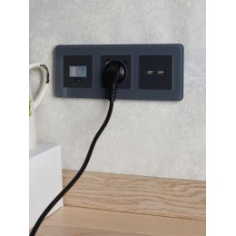 Розетка BRITE USB A+A 3.1А РЮ10-1-БрГ механизм графит IEK BR-U21-D31-K53