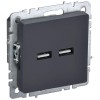 Розетка BRITE USB A+A 3.1А РЮ10-1-БрГ механизм графит IEK BR-U21-D31-K53