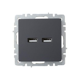 Розетка BRITE USB A+A 3.1А РЮ10-1-БрГ механизм графит IEK BR-U21-D31-K53