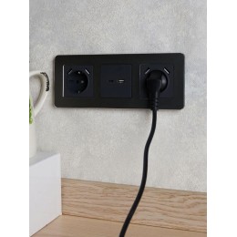 Розетка BRITE USB A+C 18Вт РЮ11-1-БрГ механизм графит IEK BR-U22-018-K53