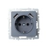 Розетка BRITE РЮш10-1-БрМ 16А с USB A+A 2.1А с заземл. защ. шторки механизм маренго IEK BR-R14-16-U2