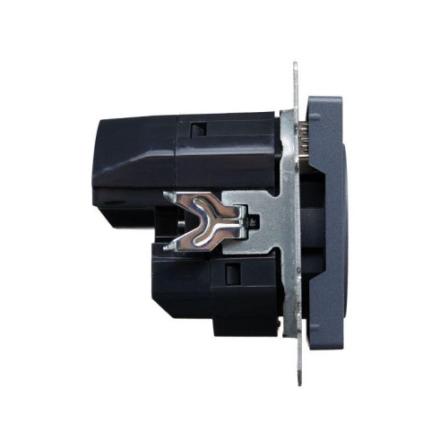 Розетка BRITE РЮш10-1-БрМ 16А с USB A+A 2.1А с заземл. защ. шторки механизм маренго IEK BR-R14-16-U2
