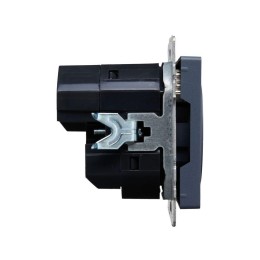 Розетка BRITE РЮш11-1-БрМ 16А с USB A+C 18Вт с заземл. защ. шторки механизм маренго IEK BR-R14-16-U2