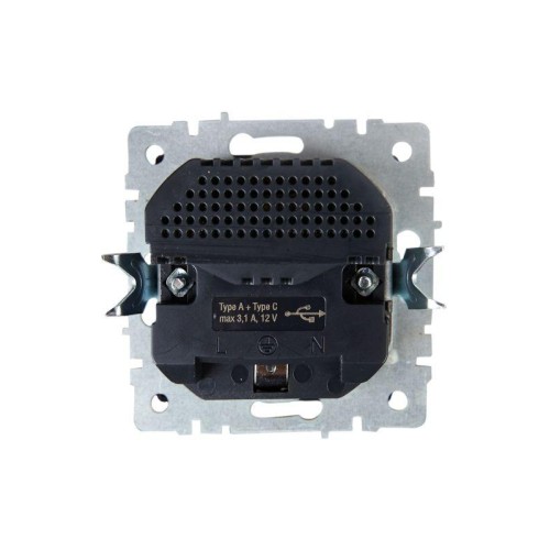 Розетка BRITE РЮш11-1-БрМ 16А с USB A+C 18Вт с заземл. защ. шторки механизм маренго IEK BR-R14-16-U2