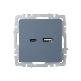 Розетка BRITE USB A+C 18Вт РЮ11-1-БрМ механизм маренго IEK BR-U22-018-K35