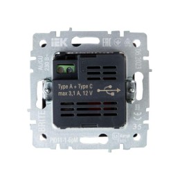 Розетка BRITE USB A+C 18Вт РЮ11-1-БрМ механизм маренго IEK BR-U22-018-K35