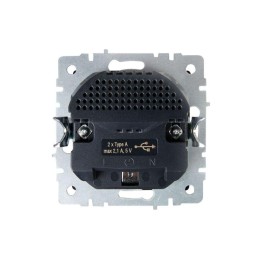 Розетка BRITE РЮш10-1-БрТБ 16А с USB A+A 2.1А с заземл. защ. шторки темн. механизм бронза IEK BR-R14