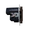 Розетка BRITE РЮш10-1-БрТБ 16А с USB A+A 2.1А с заземл. защ. шторки темн. механизм бронза IEK BR-R14