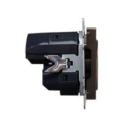 Розетка BRITE РЮш10-1-БрТБ 16А с USB A+A 2.1А с заземл. защ. шторки темн. механизм бронза IEK BR-R14