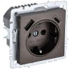 Розетка BRITE РЮш11-1-БрТБ 16А с USB A+C 18Вт с заземл. защ. шторки темн. механизм бронза IEK BR-R14