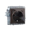 Розетка BRITE РЮш11-1-БрТБ 16А с USB A+C 18Вт с заземл. защ. шторки темн. механизм бронза IEK BR-R14