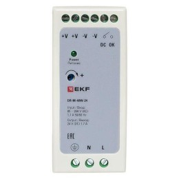 Блок питания на DIN-рейку 40Вт Uвх ~ 220В AC m Uвых - 24В DC постоянного тока EKF DR-M-40W-24